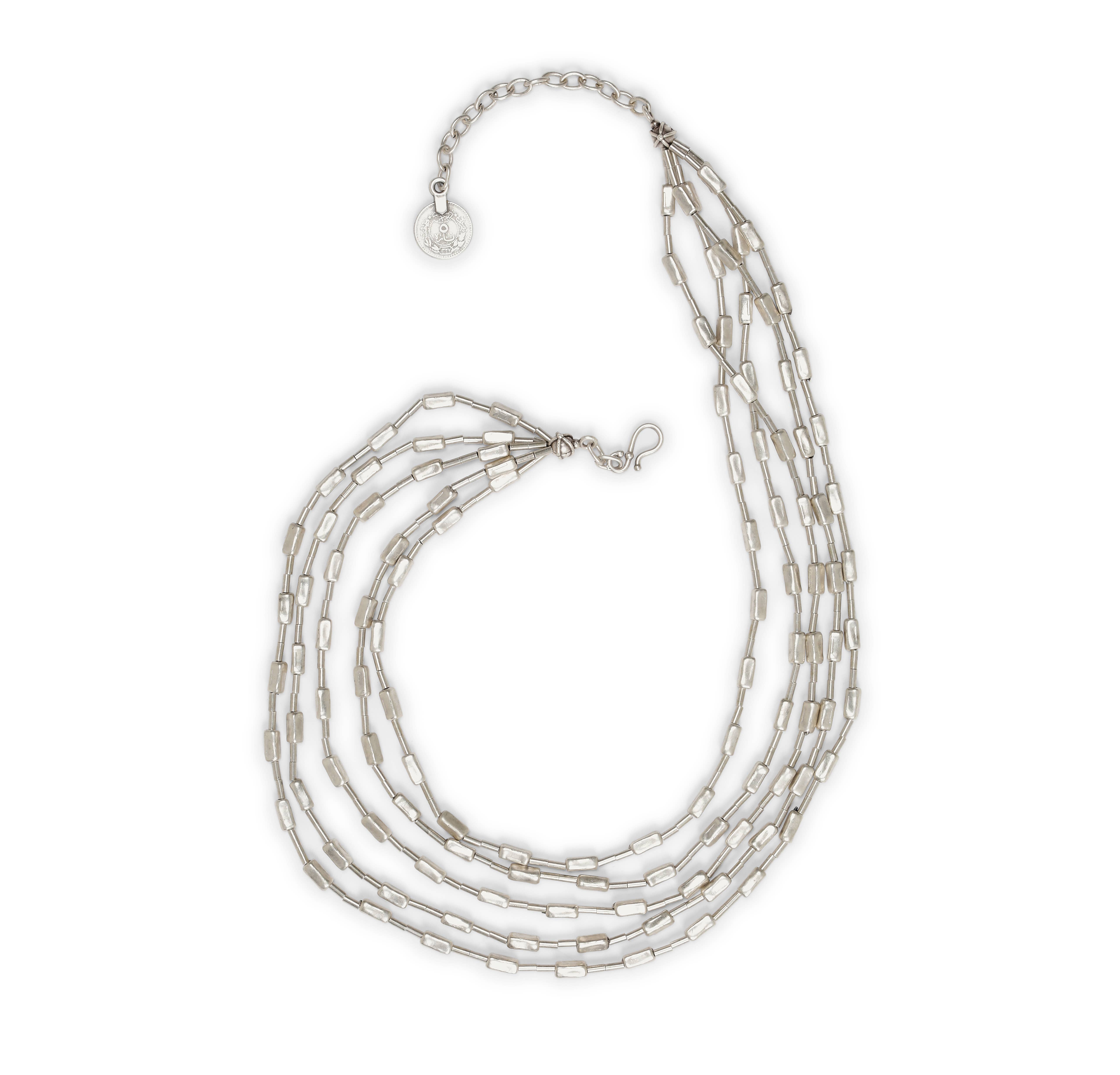 Chanour - Wholesale Link & Chain Necklace - Handmade Multi Chain Pewter Necklace - SLVR10552