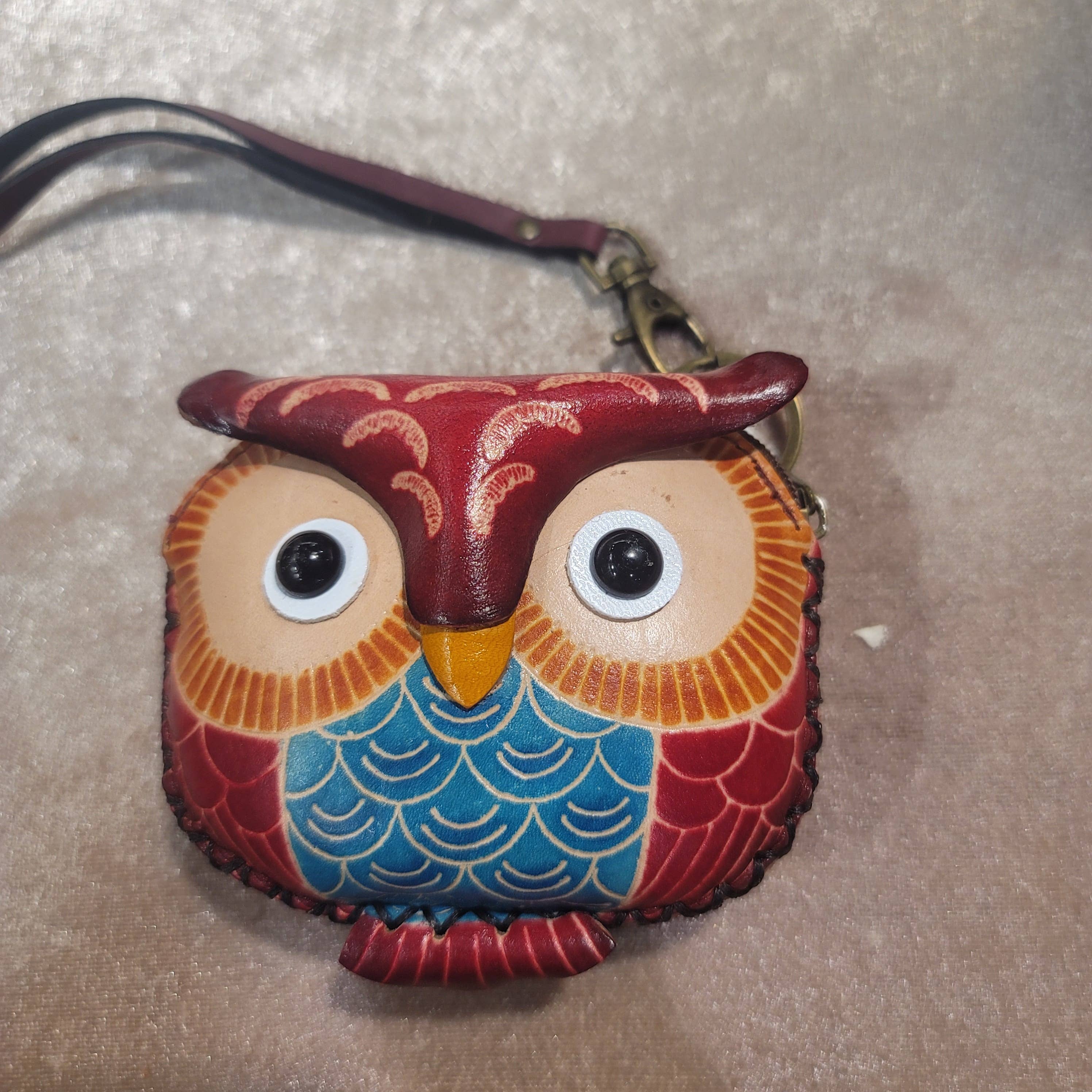 Sunflower Handmade leather inc - Wholesale Wristlet - Leather owl Owl Wristlet coin purse wallet7