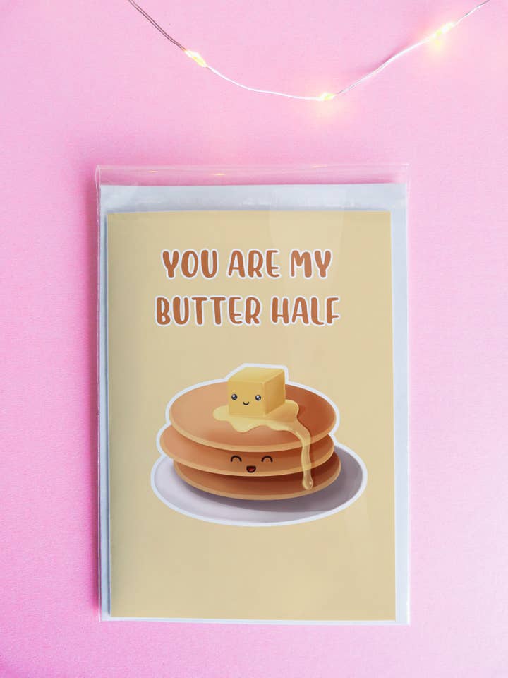 Demi-carte de beurre, carte de Saint-Valentin, carte d'anniversaire, pour la vente par Join The Creative Side