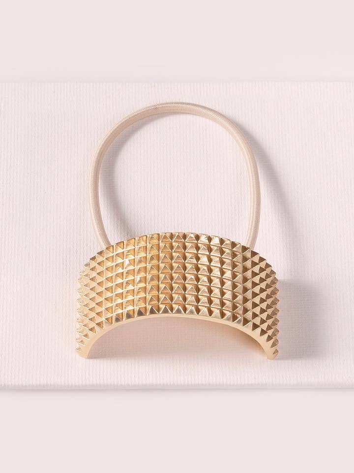 Studded Cuff Textured Metal Hair Tie for wholesale by The Hair Edit