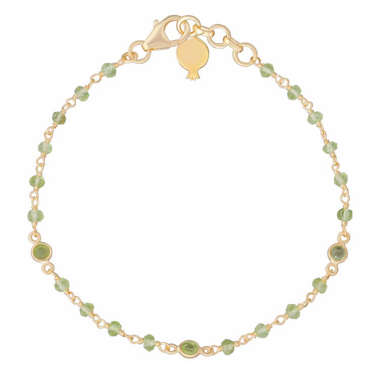 Pulseira Calypso Peridot Bead por atacado de POMEGRANATE
