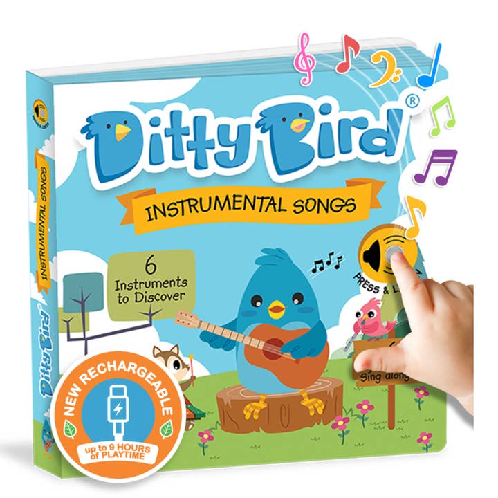 Ditty Bird Baby Musical Book: Instrumental Songs USB-C for wholesale by DITTY BIRD - UK