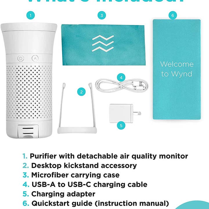 Wynd Technologies - Wholesale Air Purifier - Wynd Plus - Smart Personal Air Purifier with Sensor