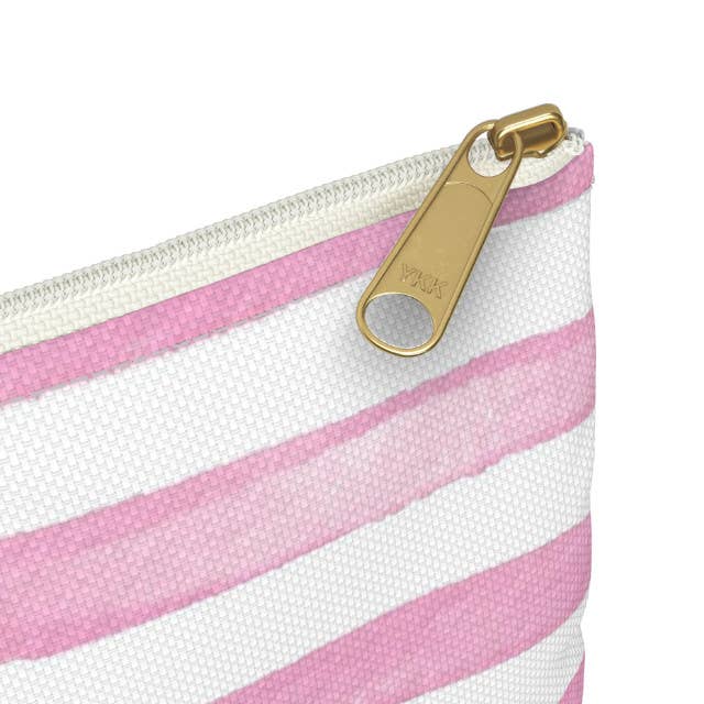 Peachy Pendants - Wholesale Pouch - Women's - Canvas Pouch - Pink Watercolor Stripes2