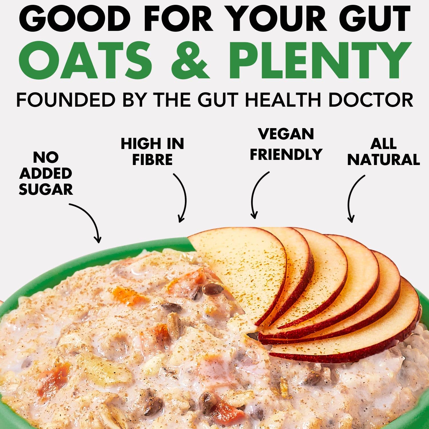 Bio & Me – wholesale Breakfast cereal – Apple & Cinnamon Gut-Loving Prebiotic* Porridge - 400g1