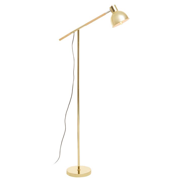 Interiors by Premier – wholesale Floor lamp – Stockholm Shiny Brass Adjustable Floor Lamp1