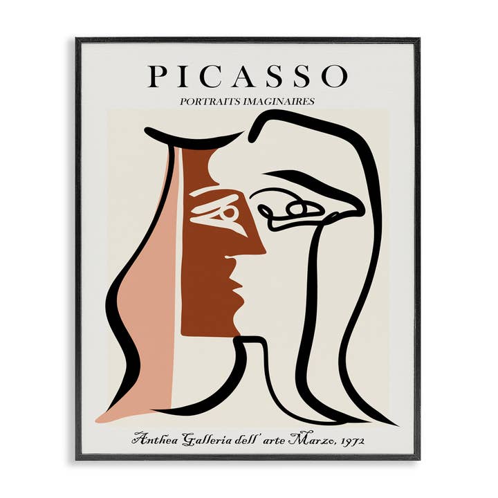 Traditional Abstract Picasso Portrait - Framed Wall Art for wholesale by Stupell Industries