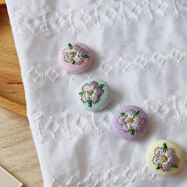 Giggle with Love - Wholesale Stud/Post Earrings - Handmade Small Rose Embroidery Stud Earrings