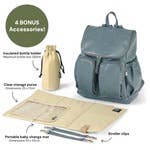 OiOi - Wholesale Diaper Bag - Baby - Signature Nappy Backpack - Stone Blue Vegan Leather4