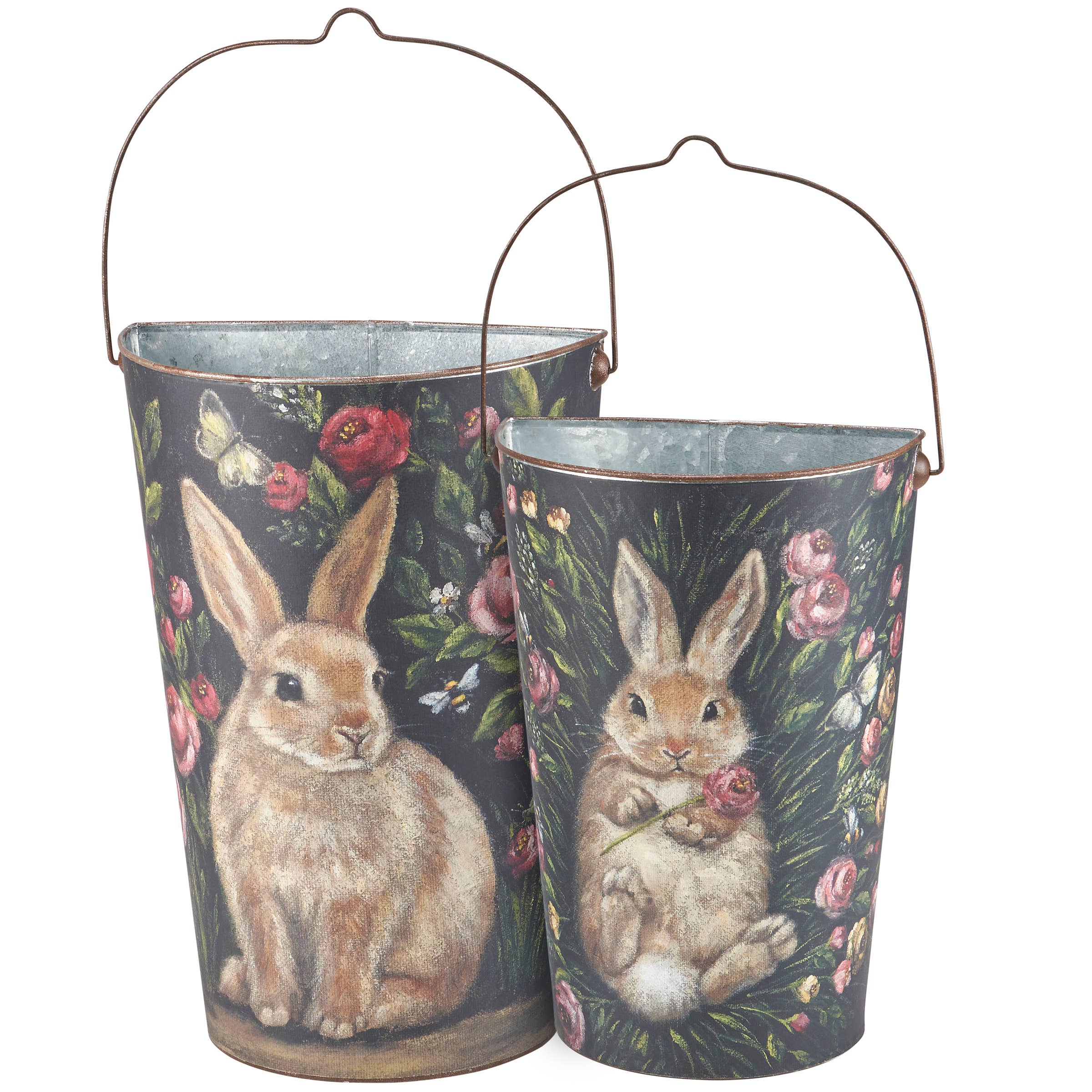 Primitives by Kathy - Wholesale Storage Bin - Bunny Wall Bucket Set2