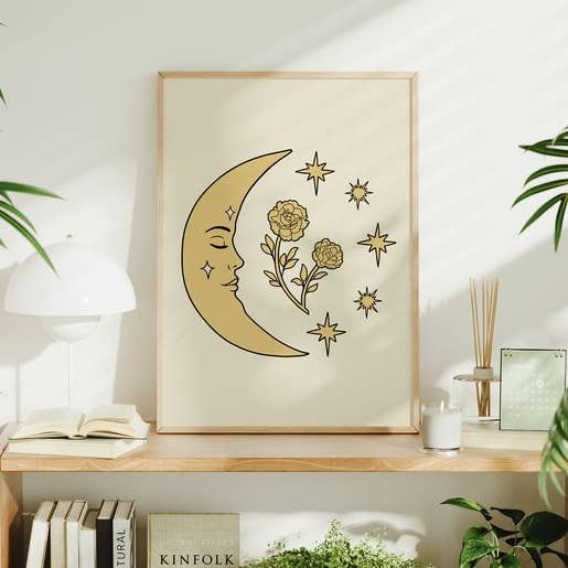 Impression d'art Summer Moon (jaune) pour la vente par Steph Marie Art
