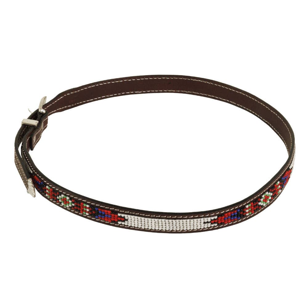 Multicolored Beaded Leather Hat Band - Style Mika for wholesale on Faire1