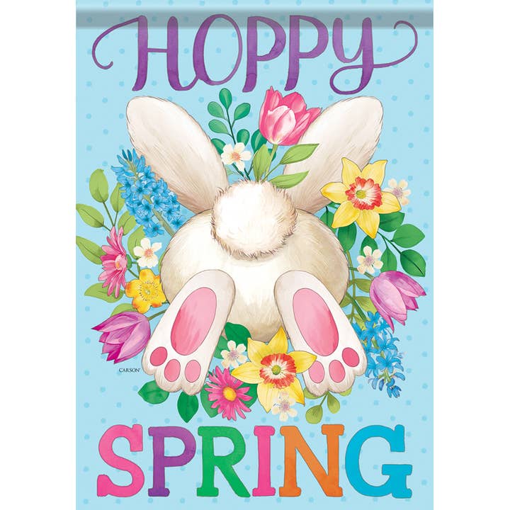 "Hoppy Spring" Dura Soft™ Garden Flag for wholesale by FlagTrends by Carson