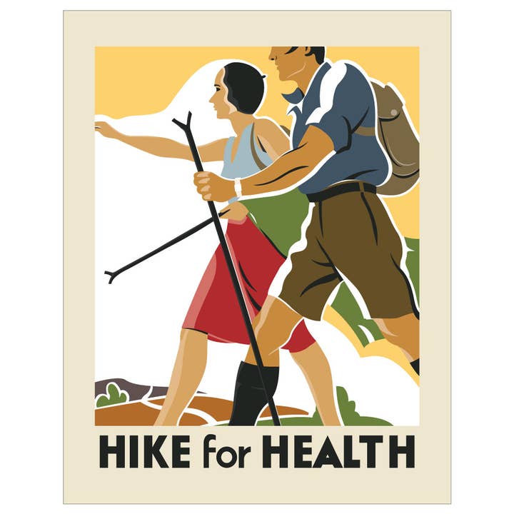 5'' x 7'' Hike for Health Greeting Card for wholesale by Fridgedoor