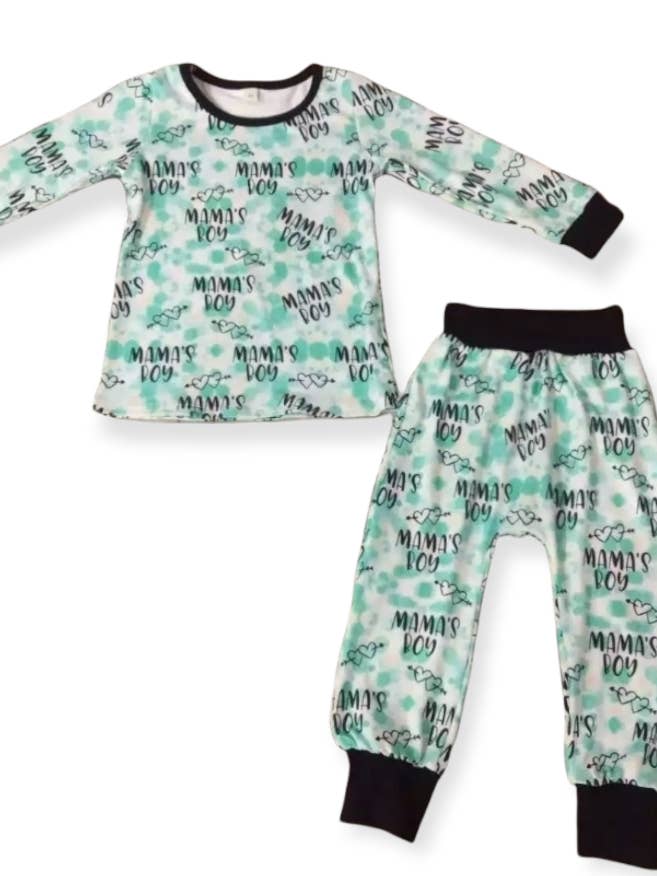 Conjunto de ropa verde para niños Mama para venta al por mayor de AVA Clothing