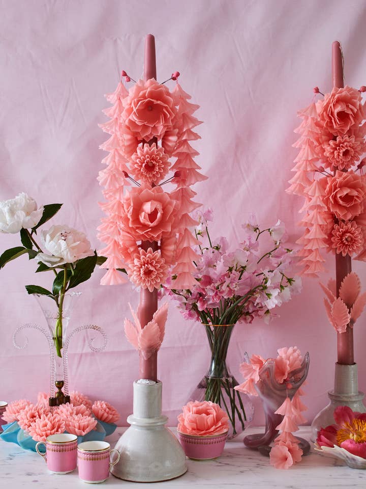 Pink Flower Candle for wholesale by El Shoppo