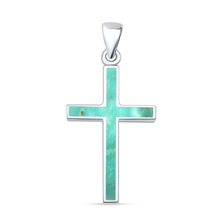 Turquoise Cross Pendant for wholesale by Blue Apple Imports