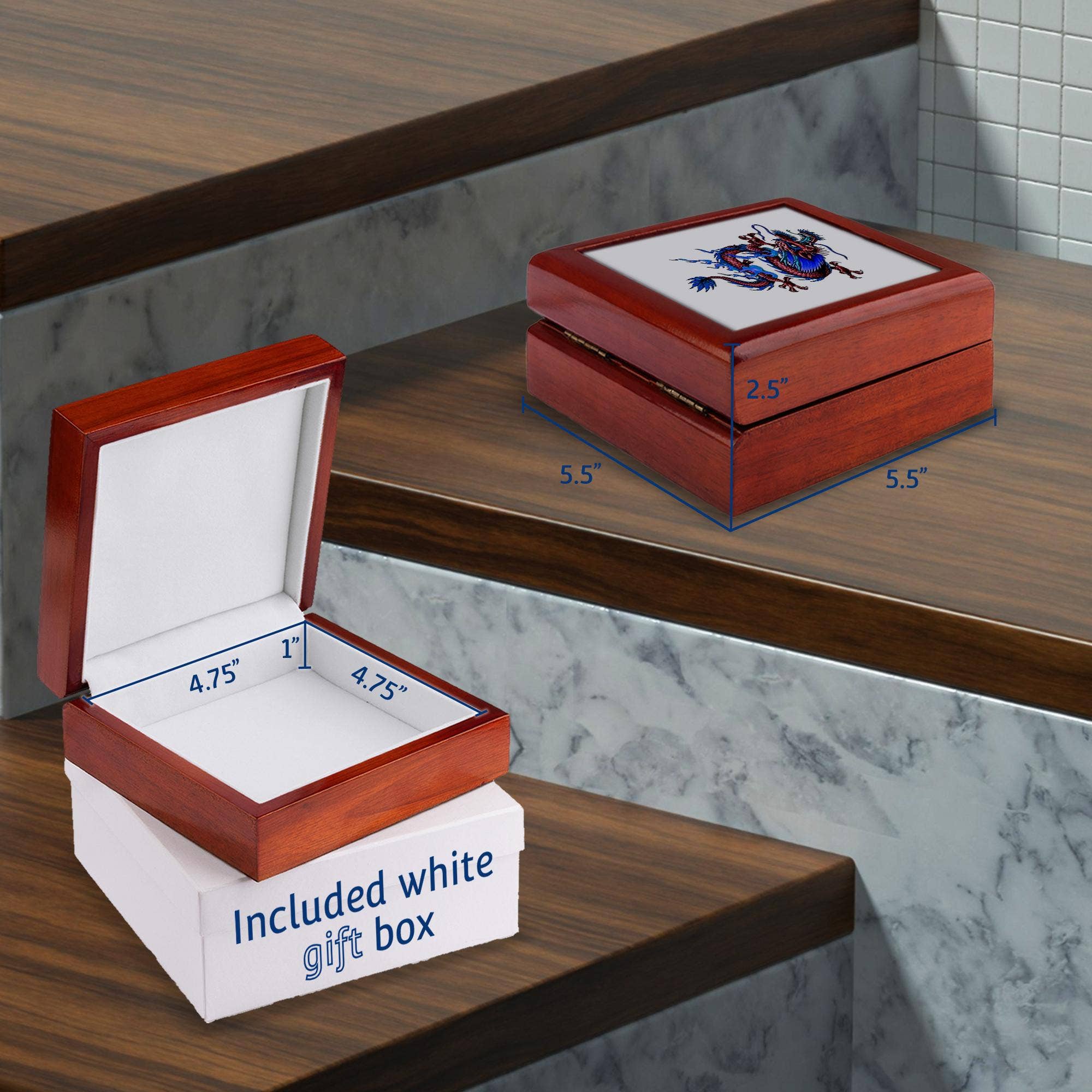 3dRose - Wholesale Jewelry Box/Organizer - 3dRose, Chinese Red Good Fortune Dragon Mythical Creature, Jewelry Box4