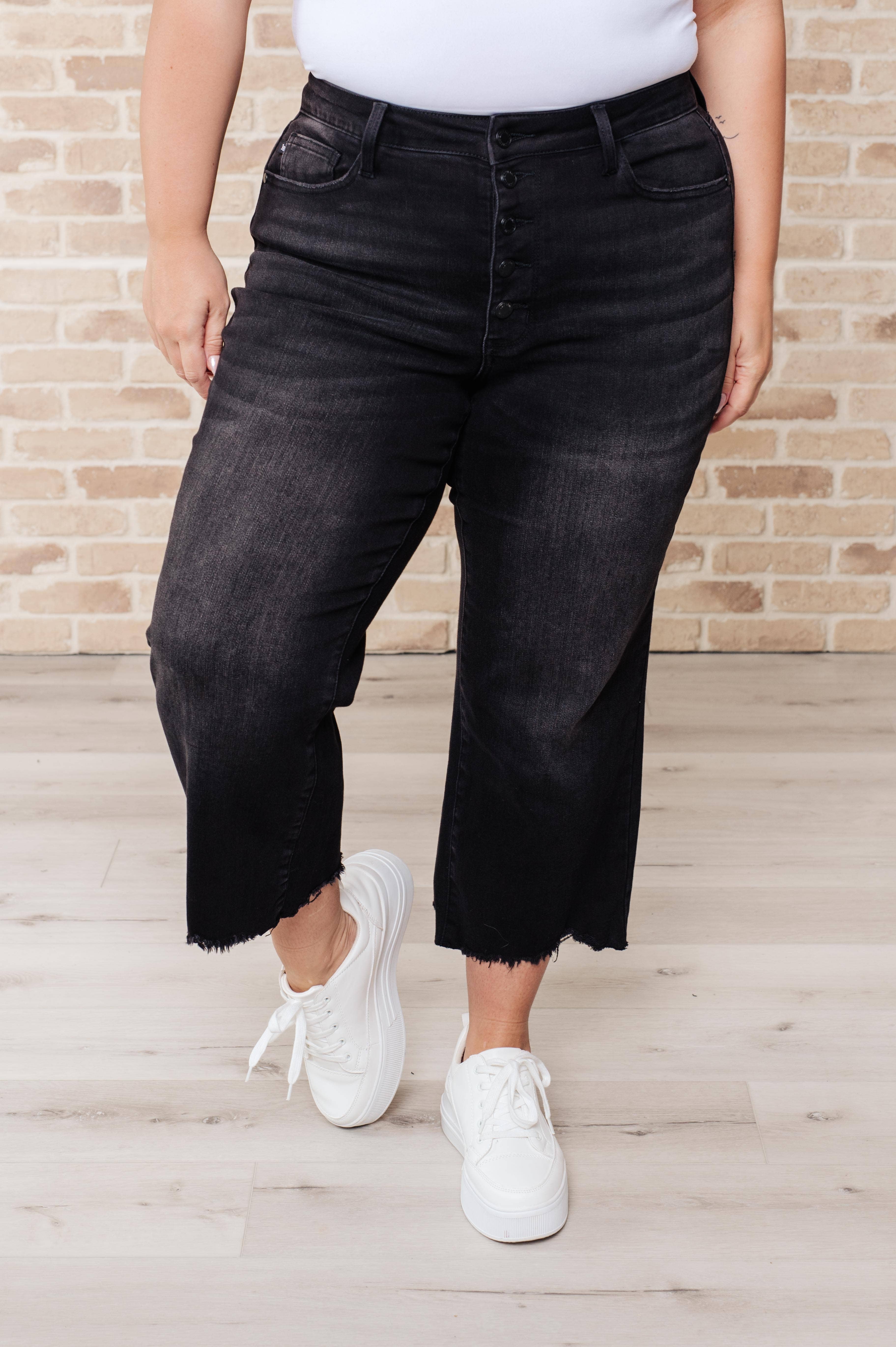 Avenue Wholesale - Wholesale Jeans - Women's - Judy Blue High Rise Button Fly Wide Leg Crop Jeans1