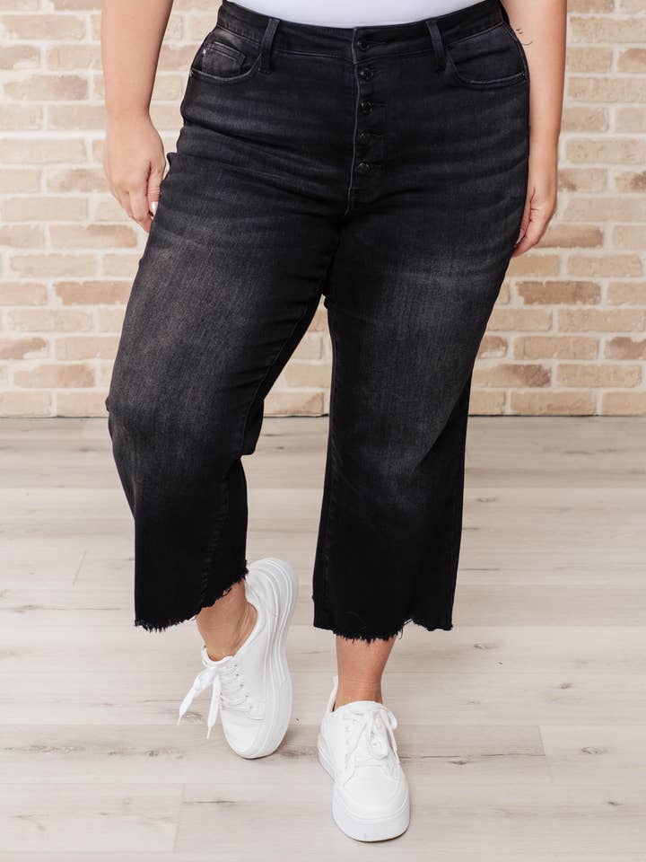 Avenue Wholesale - Wholesale Jeans - Women's - Judy Blue High Rise Button Fly Wide Leg Crop Jeans1