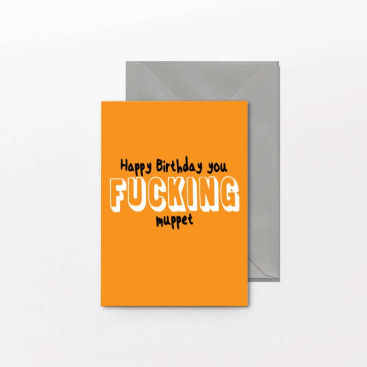 Cheeky Chops Cards & Wanky Candles - Wholesale Birthday Card - Cheeky Chops Rude Birthday Card - Happy Birthday you muppet