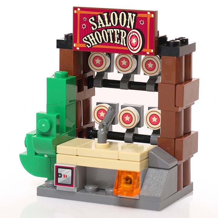 Custom Western Saloon Shooter Arcade Game made using LEGO parts for wholesale by B3 Customs