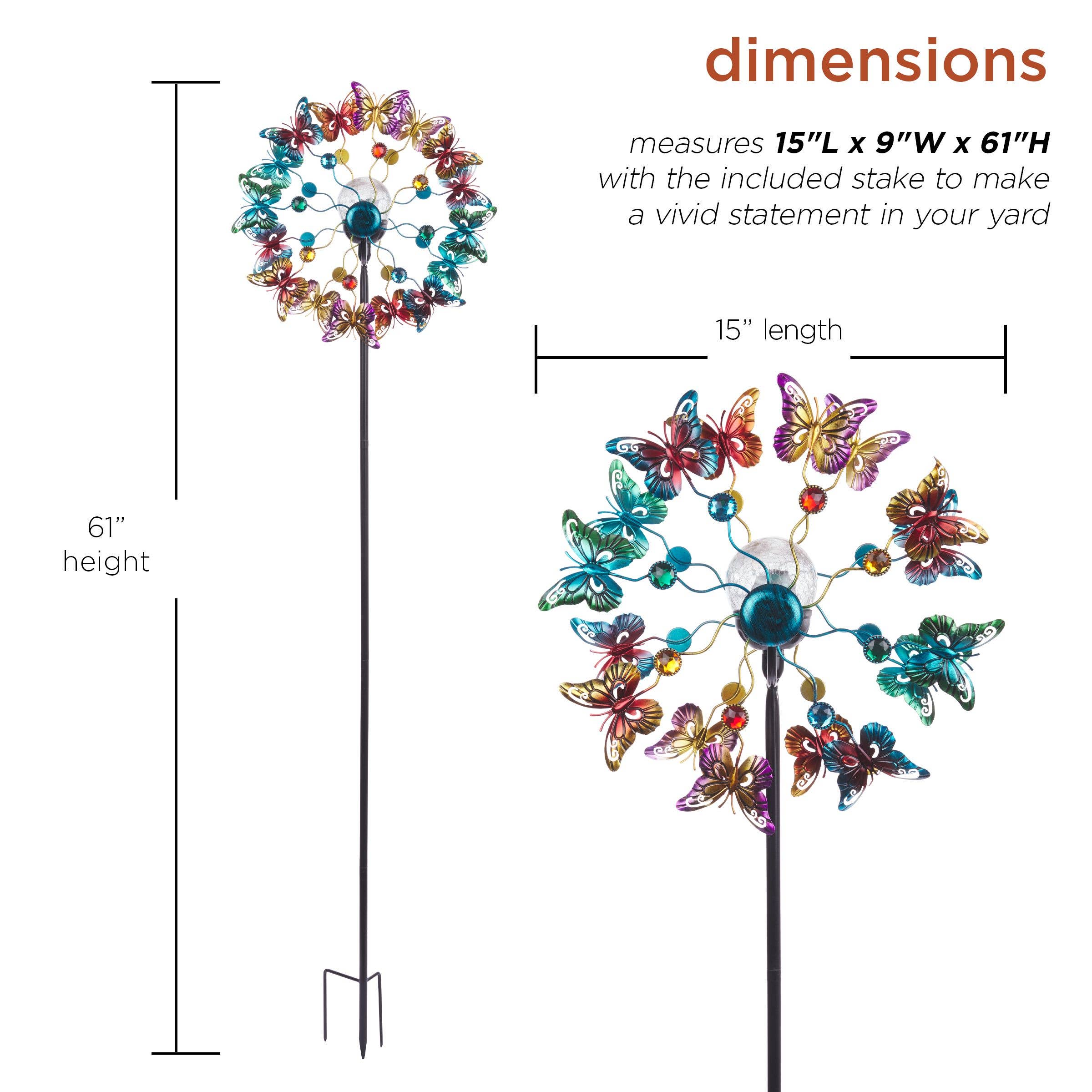 Alpine Corporation - Wholesale Wind Spinner - Alpine Corporation Solar Butterfly Wind Spinner Stake1