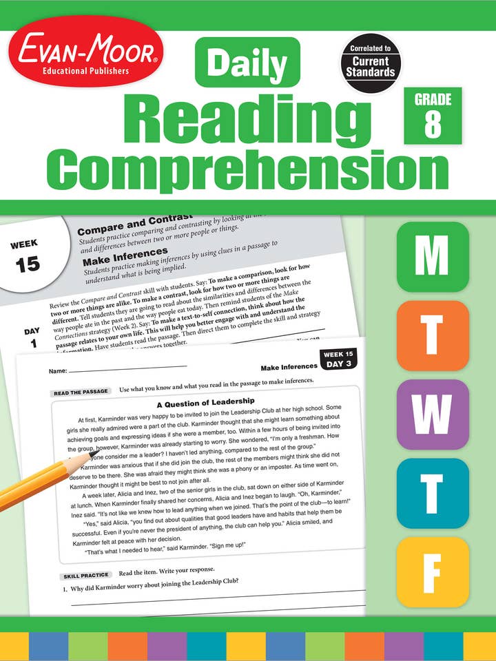 Daily Reading Comprehension, Grade 8 Te for wholesale by Carson Dellosa Education