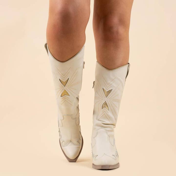 Moonrise – Engroshandel Cowboystøvler - Dame – Nemonic 2382 boho støvler offwhite