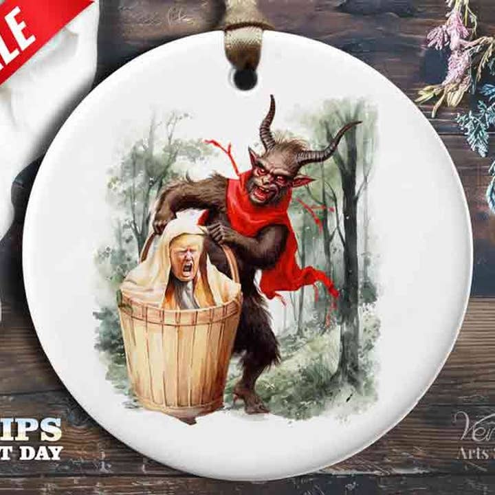 Sjov Trump Fængselsornament, 3-tommer | Vintage Julemand 2 for engroshandel hos VenusArtsShop