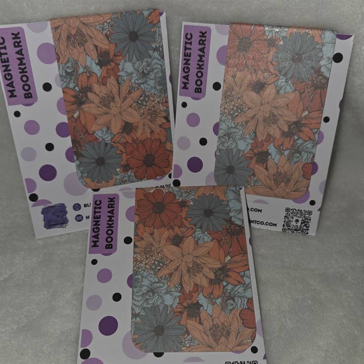 Soft vintage Floral Magnetic Bookmark BM24 for wholesale by BLD Print Co