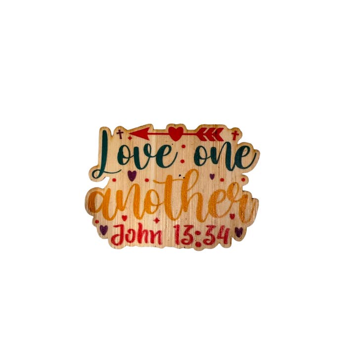 Bamboo Wood Stickers - Wholesale Sticker - Love One Another