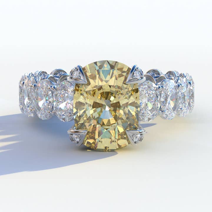 2 Carat Yellow Oval Cut Full Eternity Lab Grown Diamond Ring - Enigma for wholesale by Mohana Jewels - Luxury