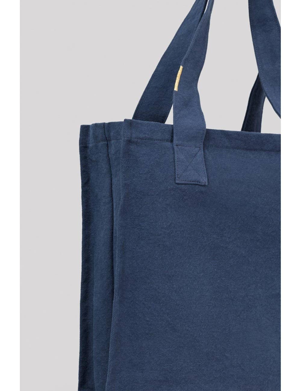 Les Pensionnaires - Wholesale Tote Bag - Unisex - Organic Cotton Canvas Zipped Bag Solid Storm Blue1