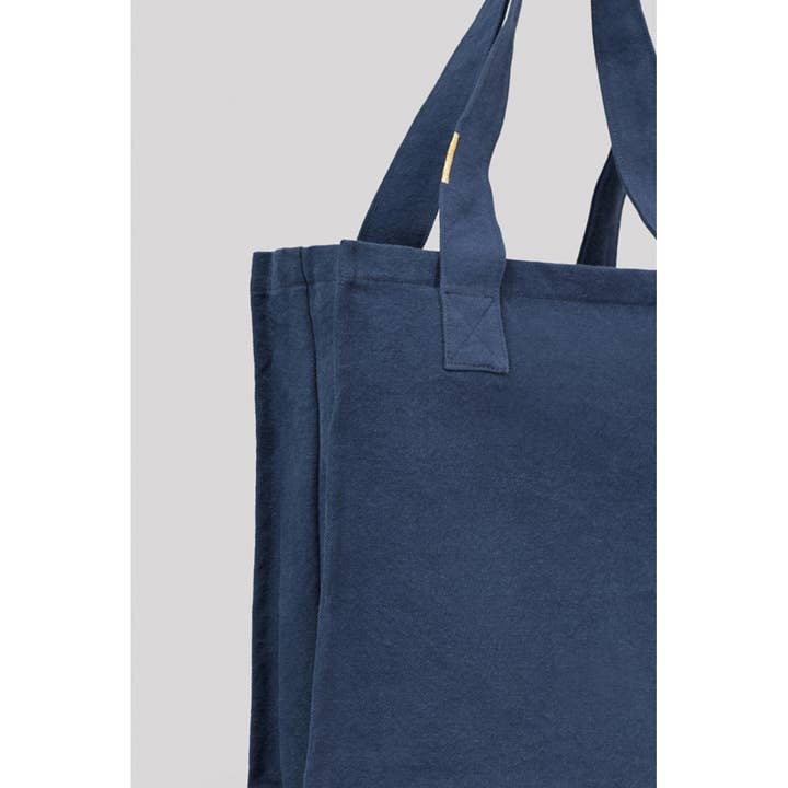 Les Pensionnaires - Wholesale Tote Bag - Unisex - Organic Cotton Canvas Zipped Bag Solid Storm Blue1
