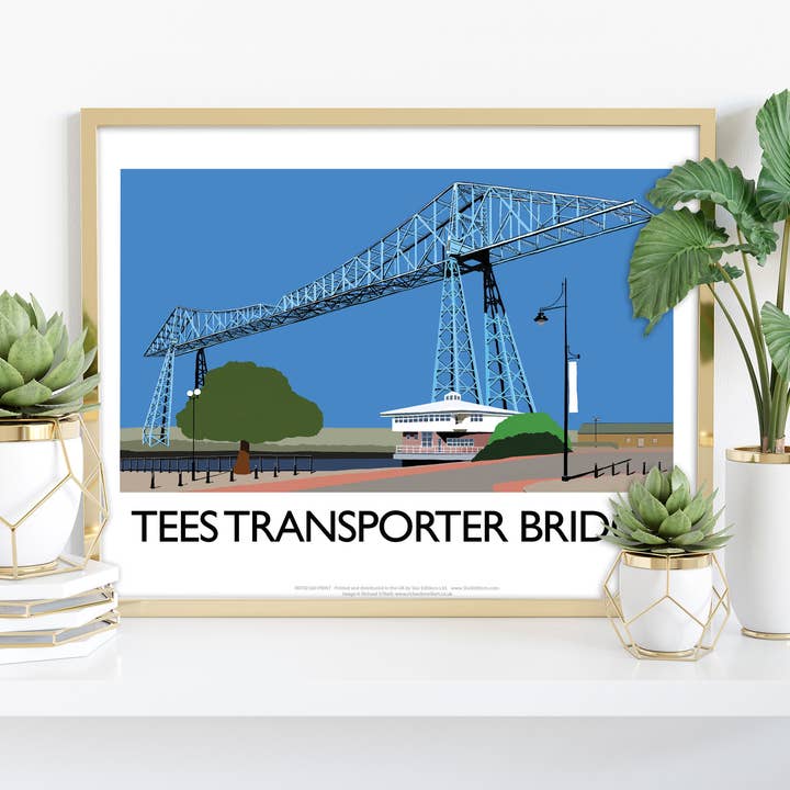 Stampa artistica Tees Transporter Bridge dell'artista Richard O'Neill per la vendita all'ingrosso da parte di Star Editions