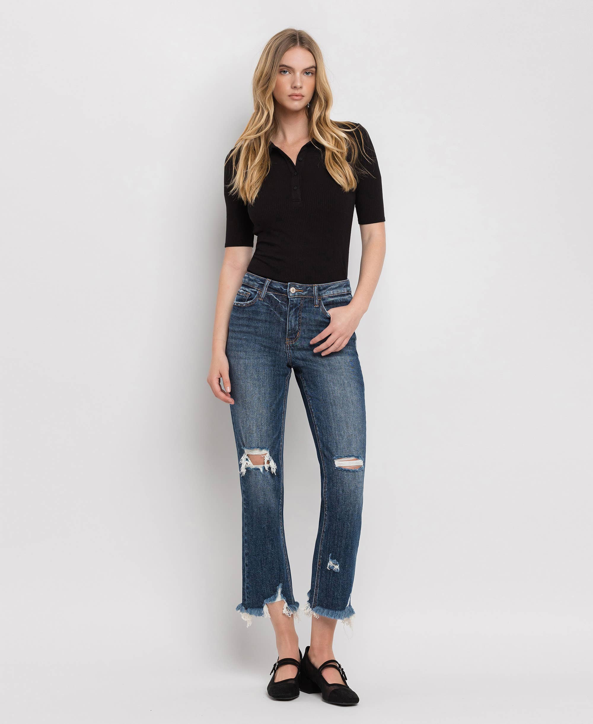 Suffice HIGH RISE CROP STRAIGHT JEANS LV1008 for wholesale on Faire3