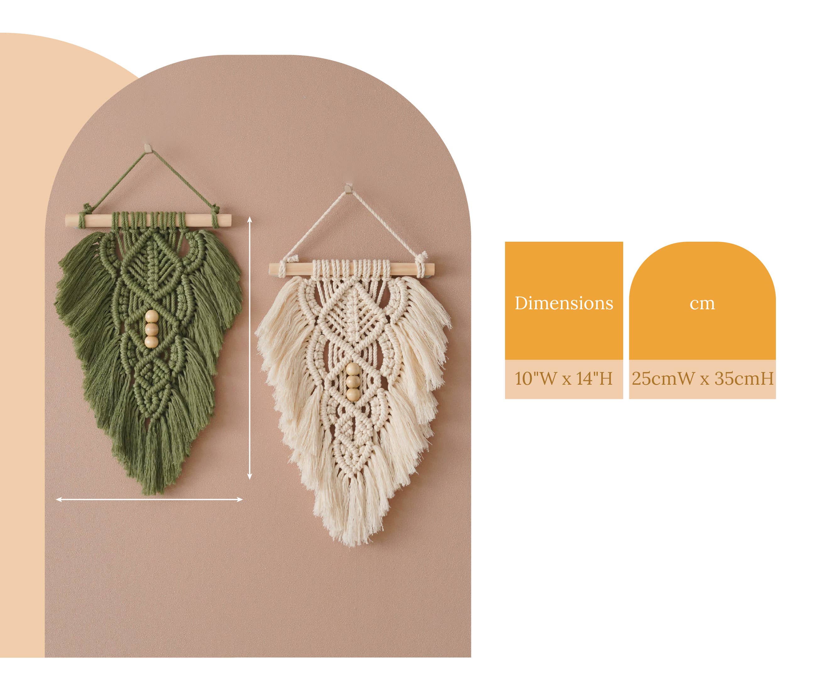 HeartCrafted - Wholesale Tapestry/Textile - Macrame Leaf L321