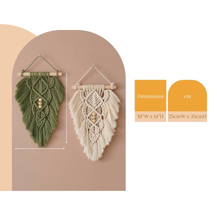 HeartCrafted - Wholesale Tapestry/Textile - Macrame Leaf L321