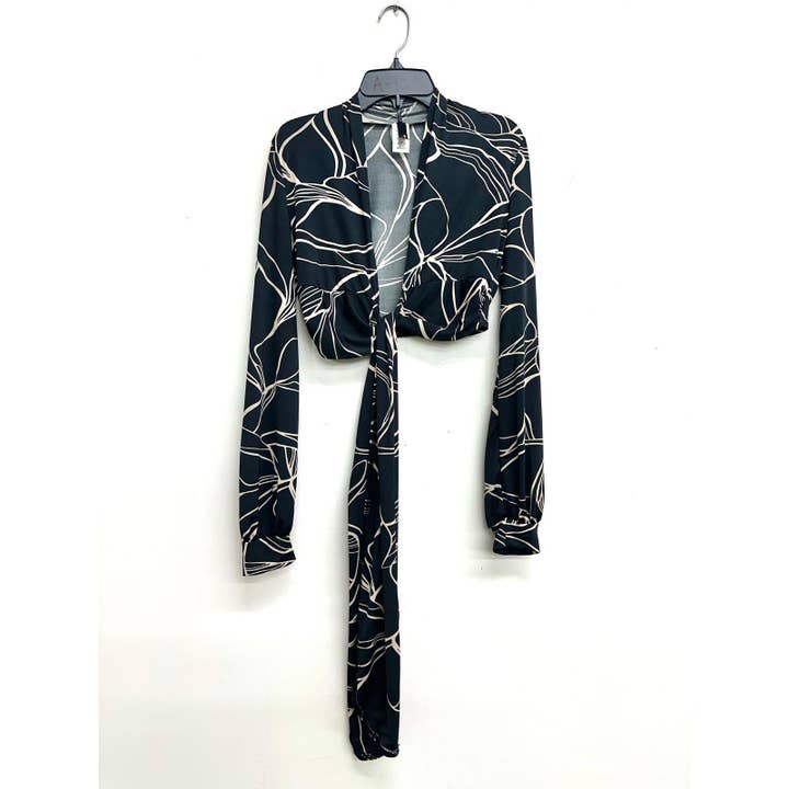 T6804 TOP WITH TIE WAIST for wholesale by Uptown Apparel