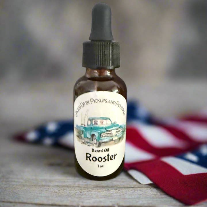 Huile à barbe Coq pour la vente par Pickups And Ponytails