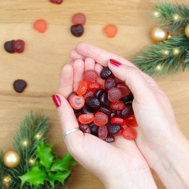 Der Zuckerbäcker - Vendita all'ingrosso Caramelle gommose - Borsa per snack vegana Merry Christmas Fruit Gum