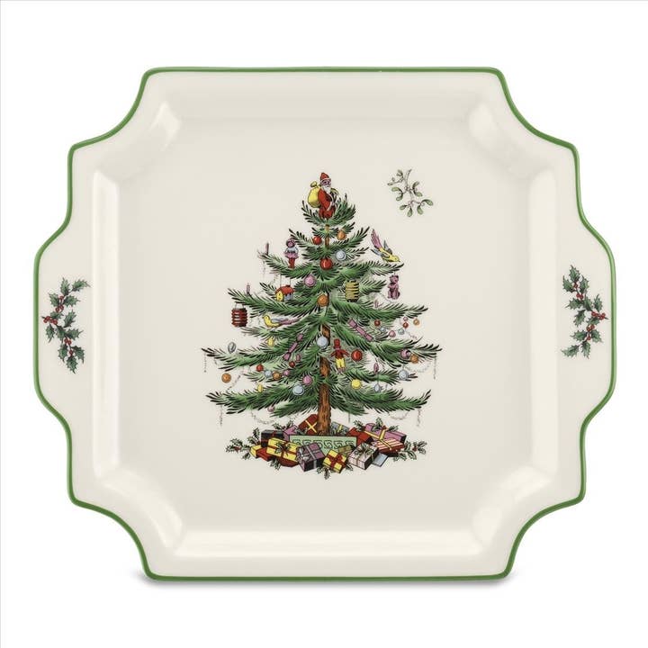Portmeirion, Spode, Pimpernel, Nacthmann, Wrendale Designs - Wholesale Platter - Spode Christmas Tree Square Handled Platter