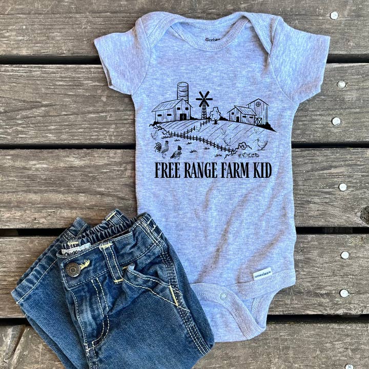 Sage & Soil - Wholesale Bodysuit (non-footed) – Baby - Free Range Farm Kid Infant Bodysuit1