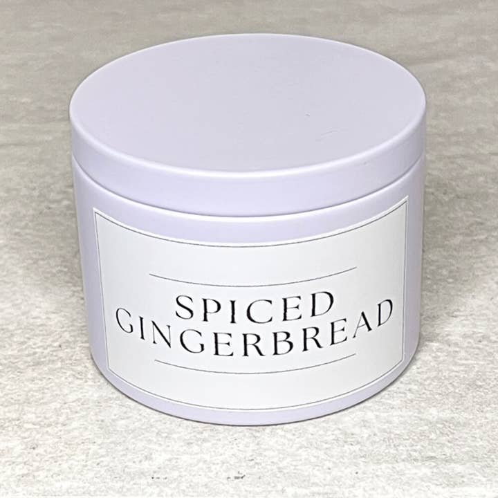 LostLove Art Co. - Wholesale Jar/Filled Candle - Spiced Gingerbread - 4oz Matte White Jar Soy Wax Candle 2