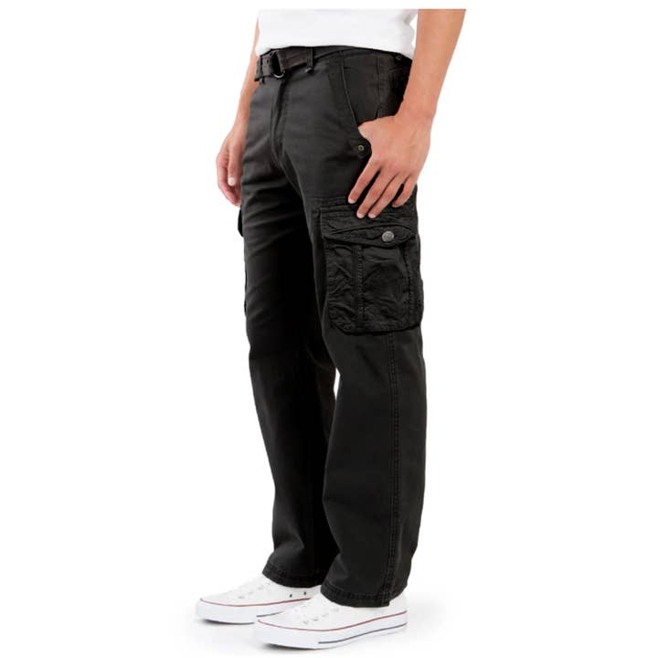 Galaxy By Harvic - Wholesale Pants - Men's - Blu Rock Men's Cotton Cargo Belted Utility Pants