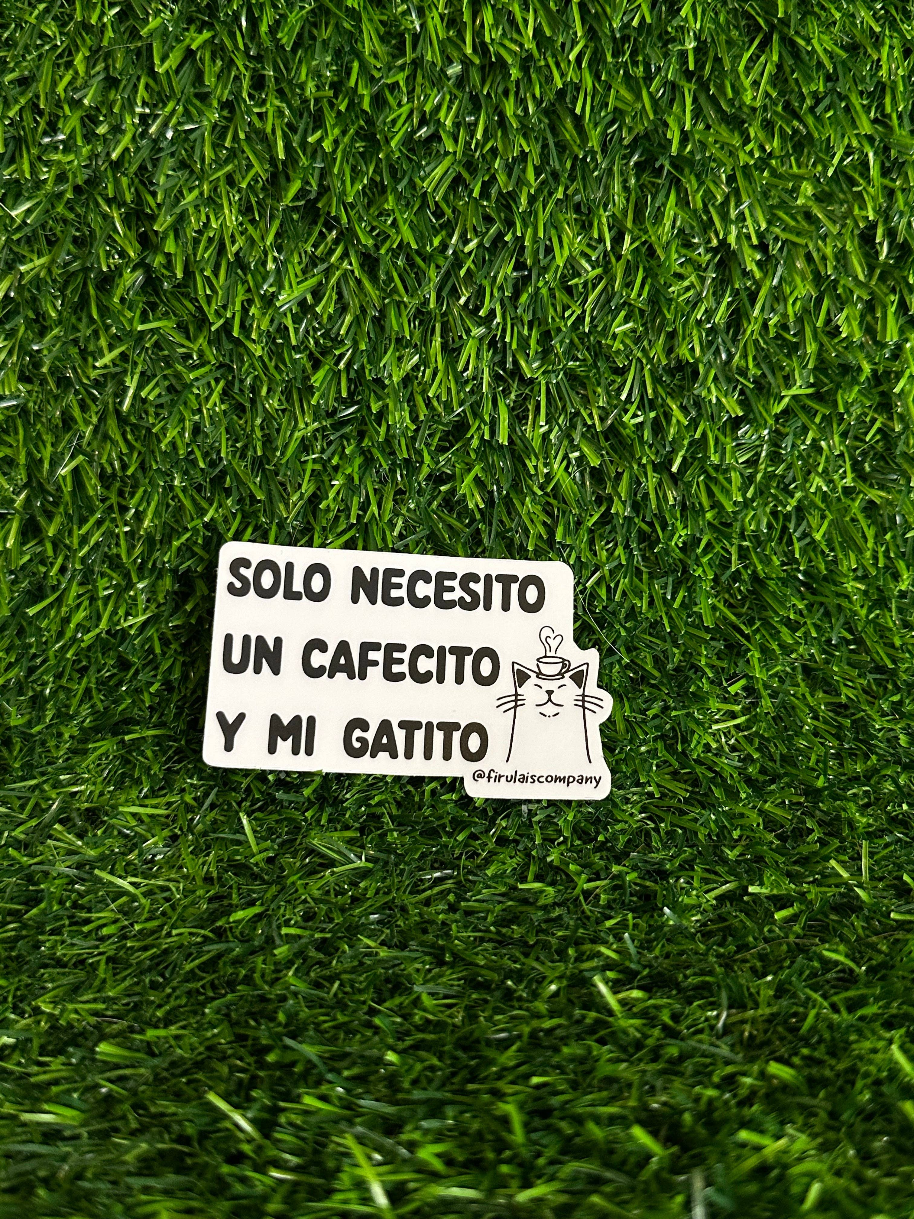 Firulais Co. - Wholesale Sticker - Solo necesito un cafecito y mi gatito sticker0
