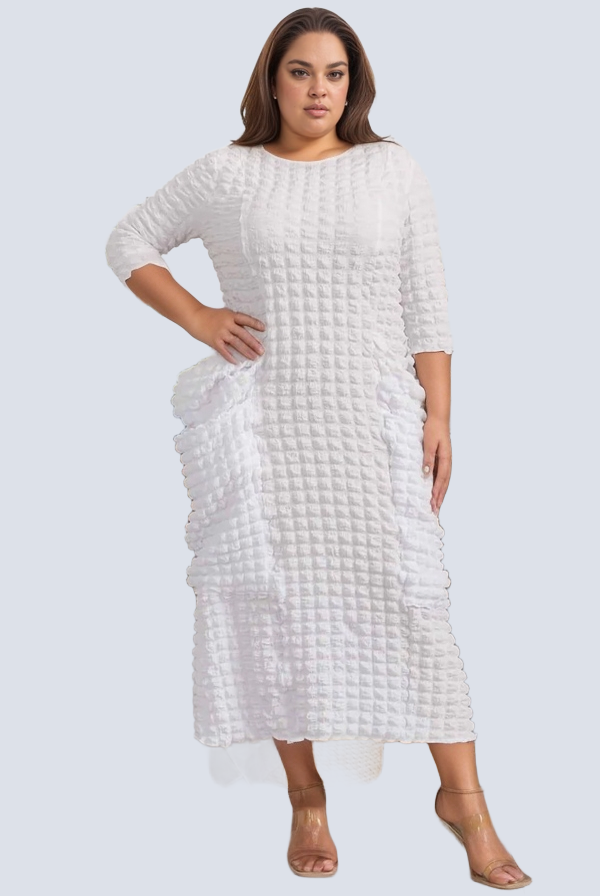 J2 FASHION - Wholesale Dress - Women's - TRIPLE POCKET RELAX FIT POPCORN DRESS2