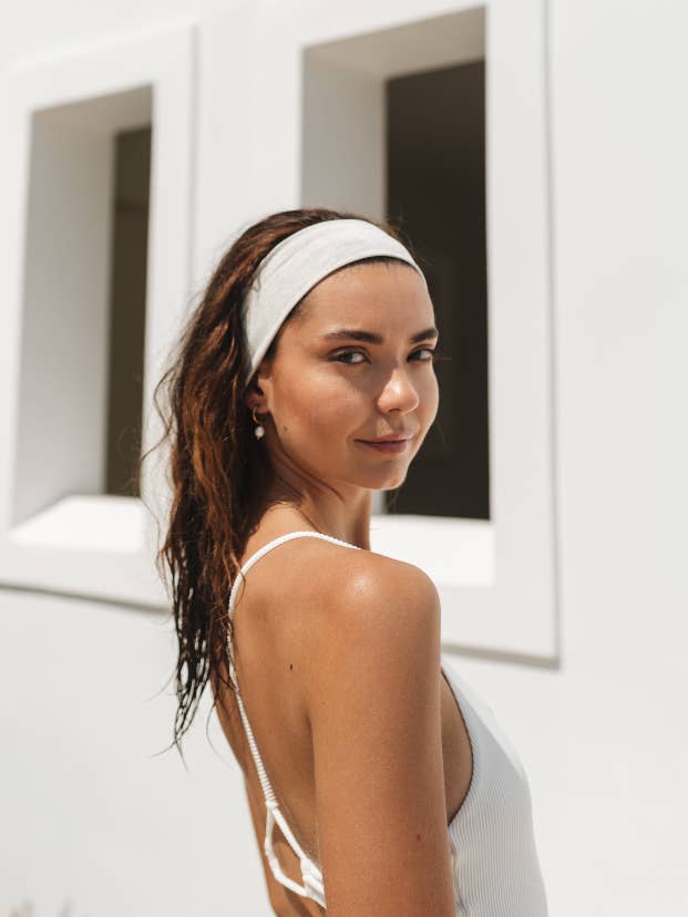 Bandeau en bambou gris chiné pour la vente par Siena Vida