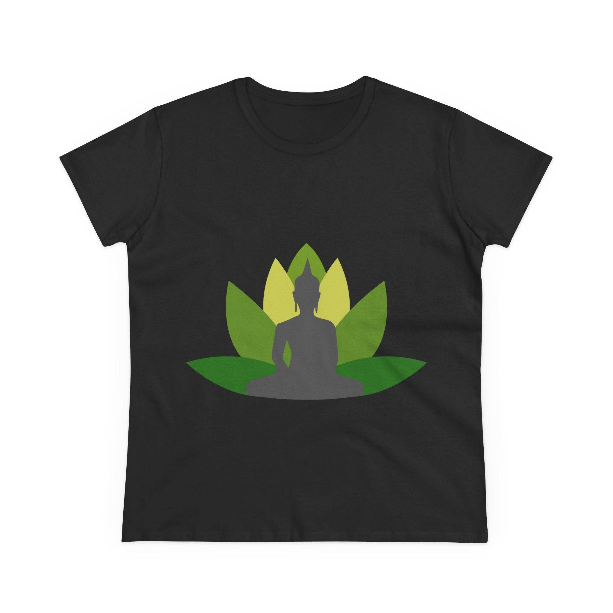 Restored By Nature Company - Wholesale Screen Printed T-Shirt - Women's - Women’s Graphic Tee – Buddha with Lotus Flower – Mid-weight Soft Cotton13